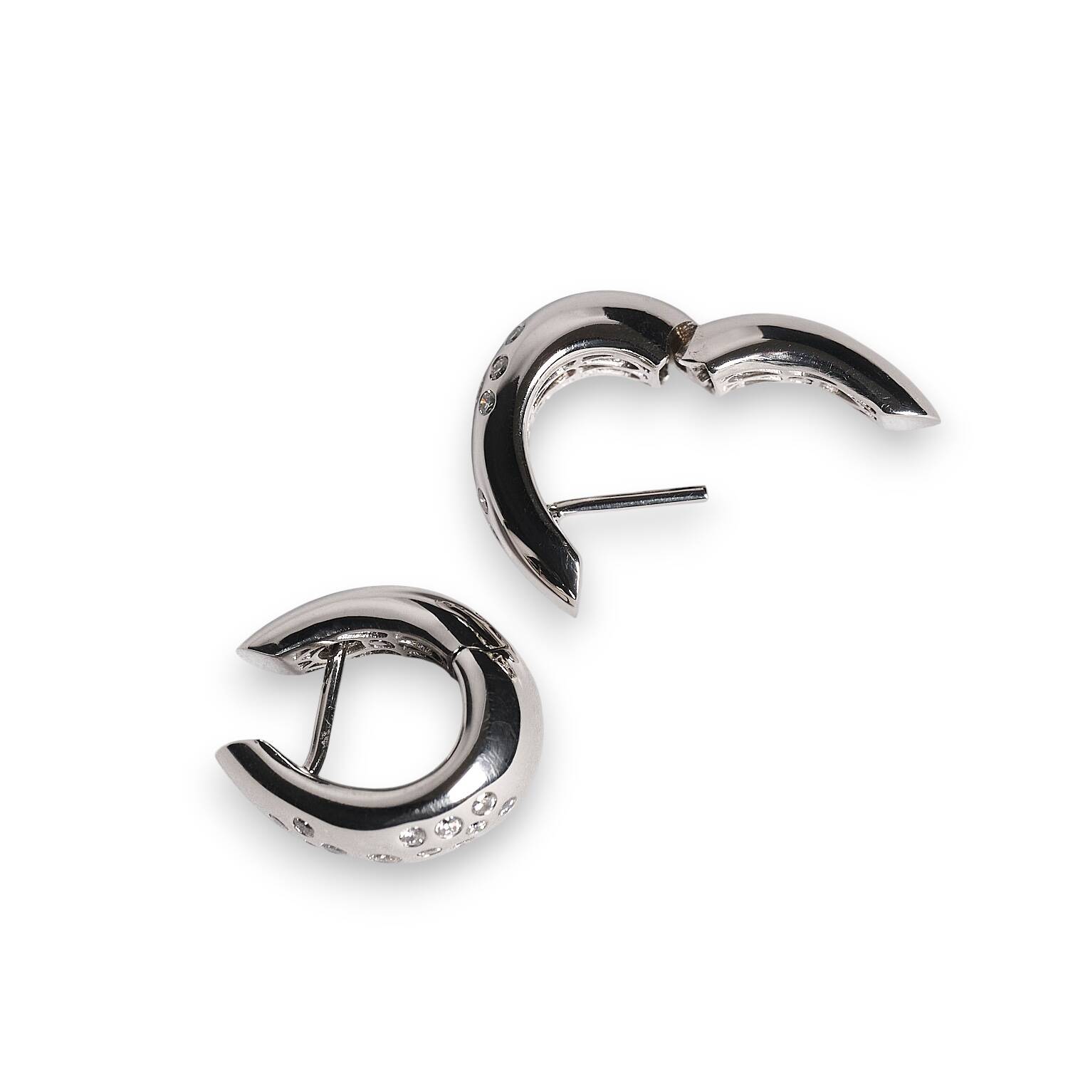 Creolen in 750 Weißgold mit Brillanten Creolen in 750 Weißgold mit Brillanten