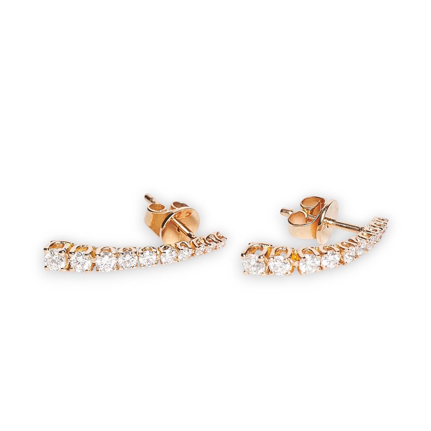 Ohrstecker in 750 Rotgold mit Brillanten