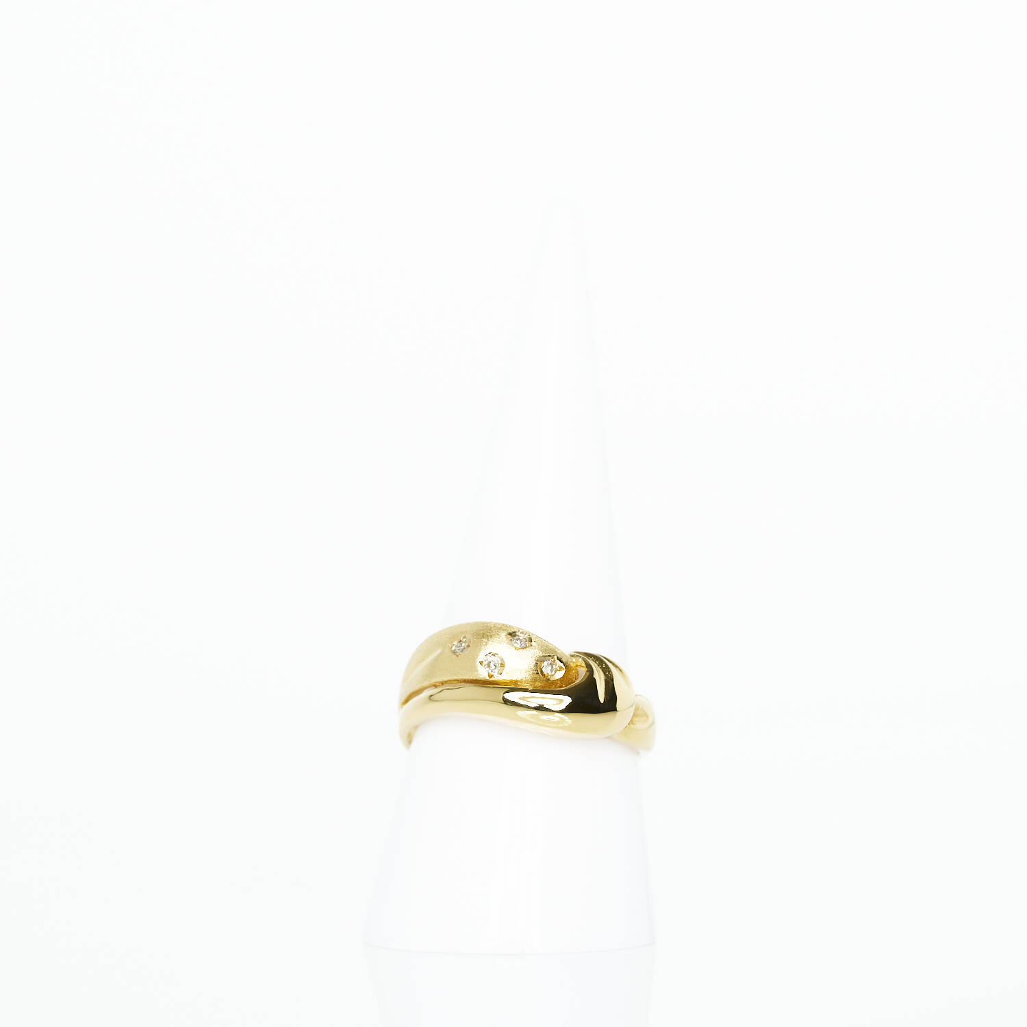 Damenring in 750 Gelbgold mit Brillanten (1708)