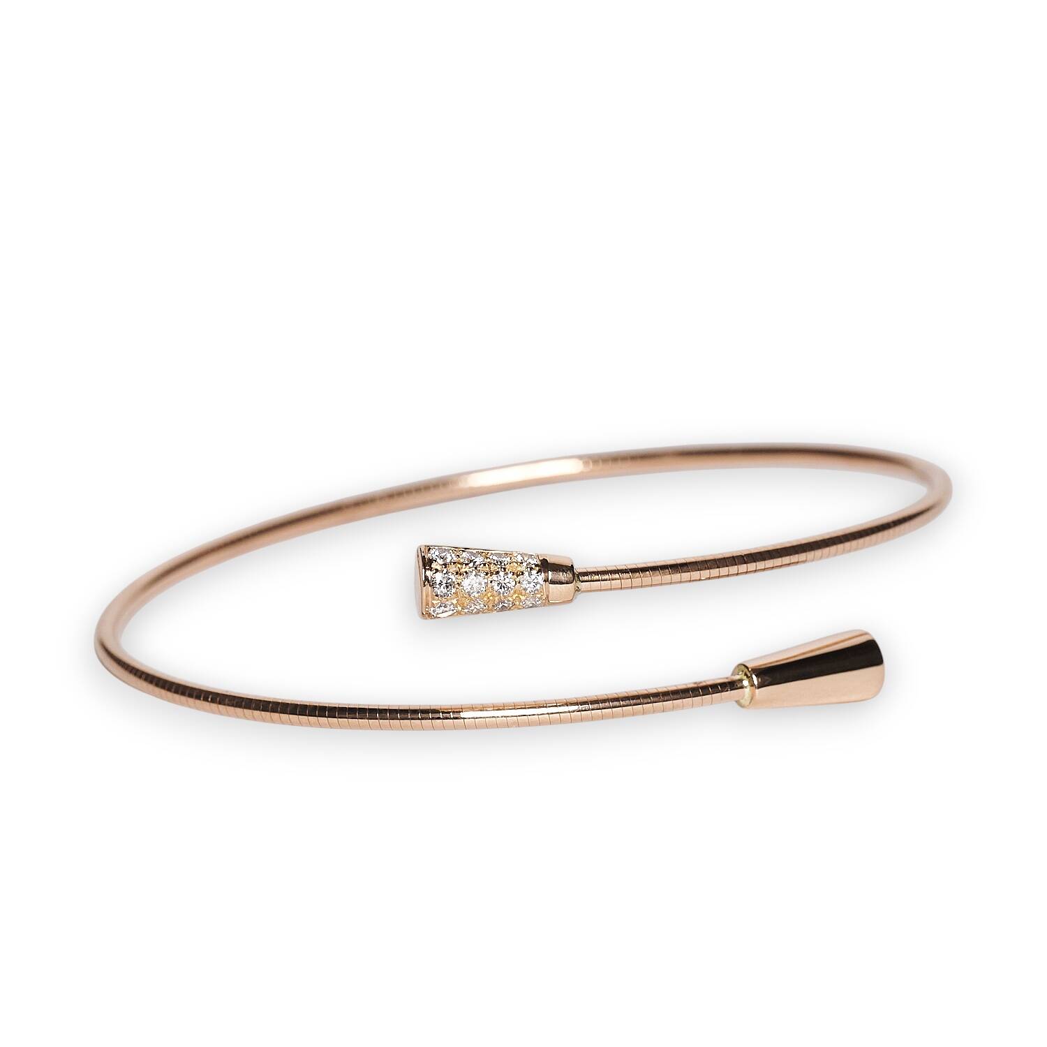 Armreif in 750 Rotgold mit Brillanten