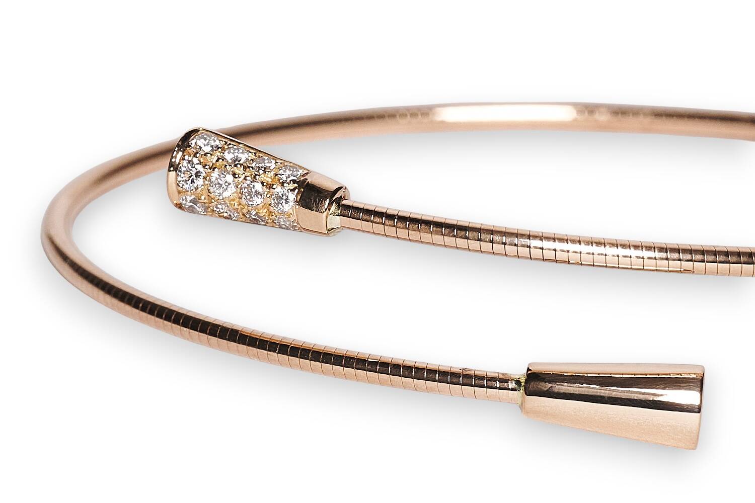 Armreif in 750 Rotgold mit Brillanten