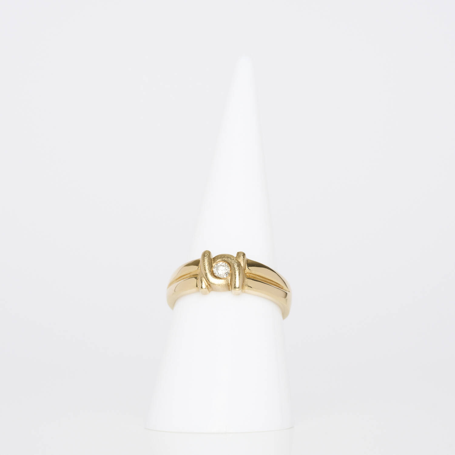 Damenring in 585 Gelbgold mit Brillant (724)
