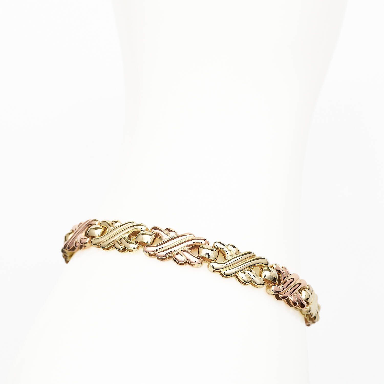 Tricolor-Armband in 333 Gelbgold, Rotgold und Weißgold (2098)