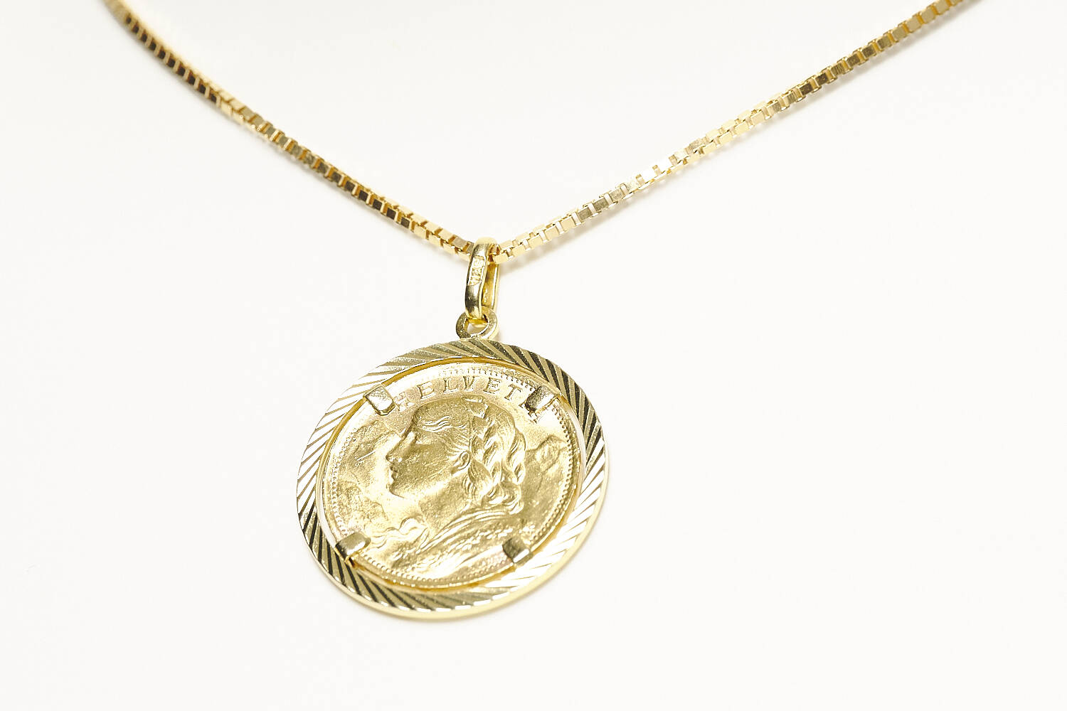 Münzanhänger mit 20 FR Vreneli in 750/900 Gelbgold (3935)