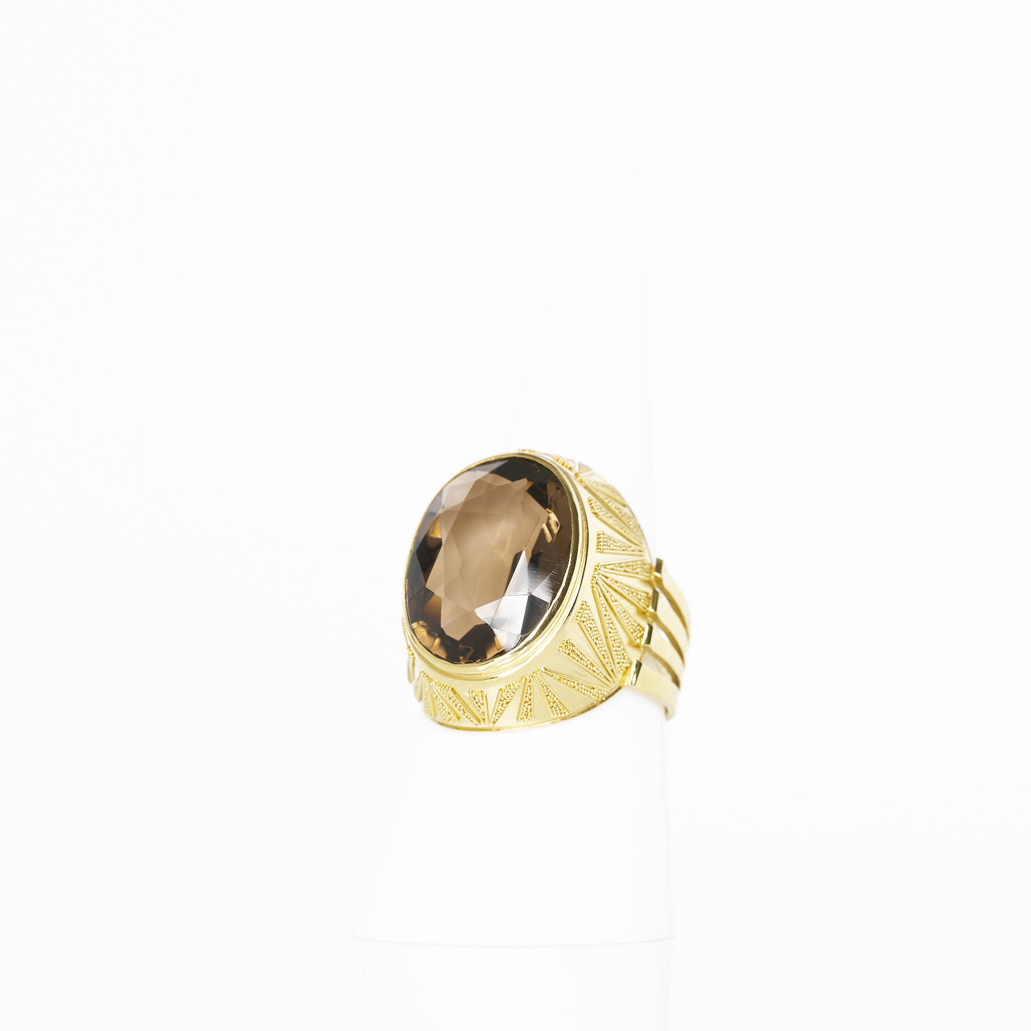 Damenring in 585 Gelbgold mit Rauchquarz (1494)