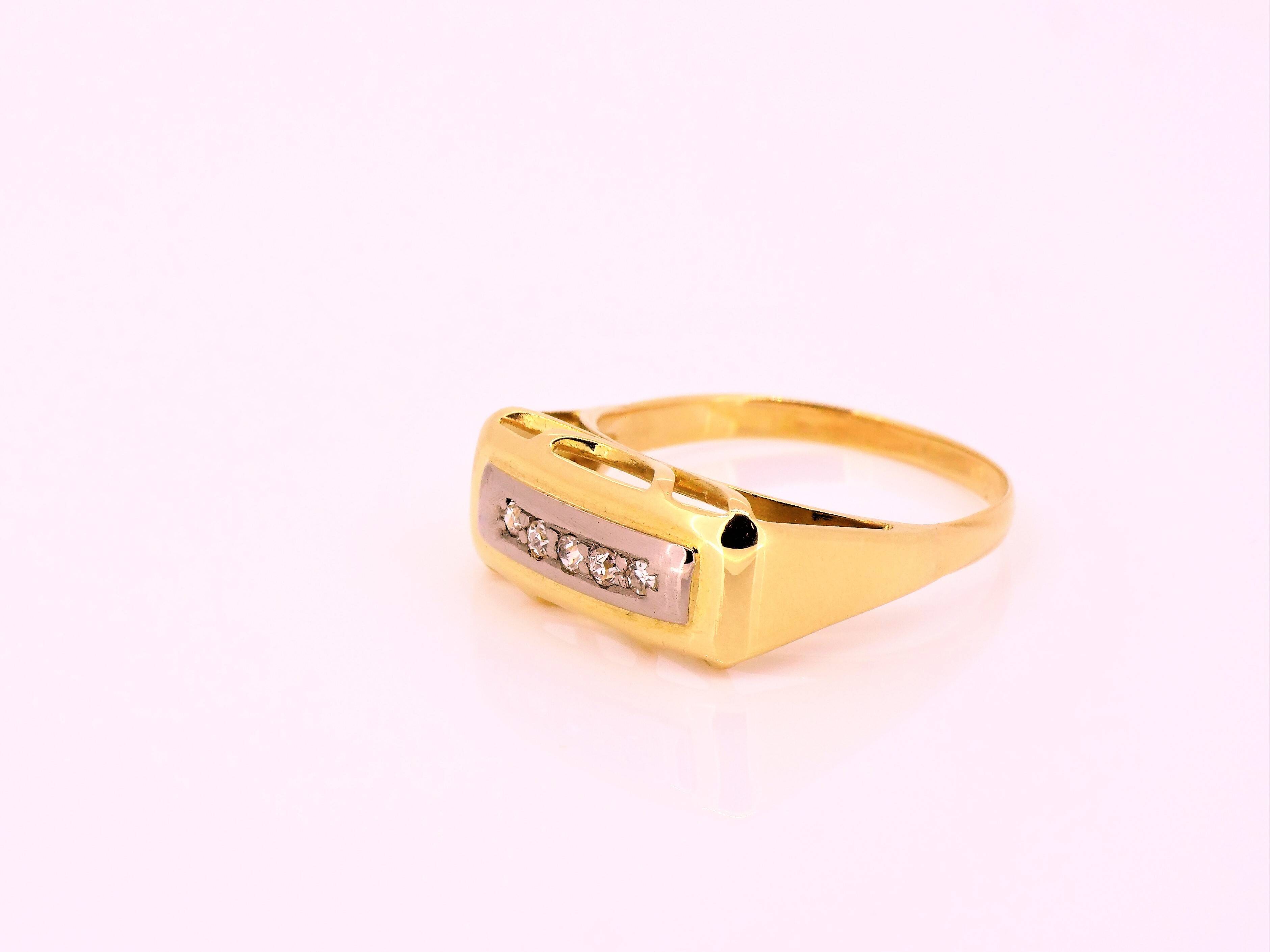 Damenring in 585 Gelbgold mit Brillanten (532)
