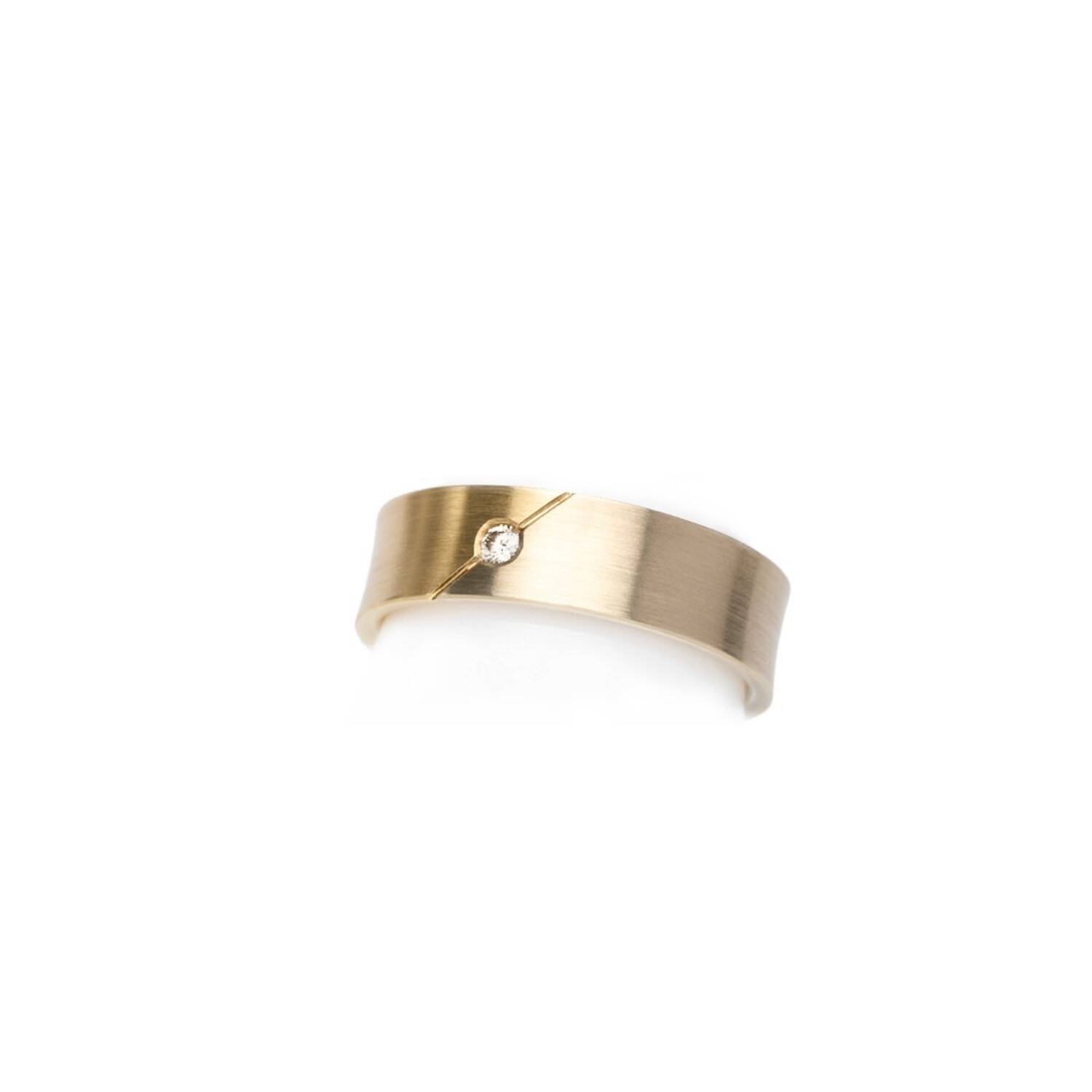 Damenring in 585 Gelbgold/Weißgold mit Brillant