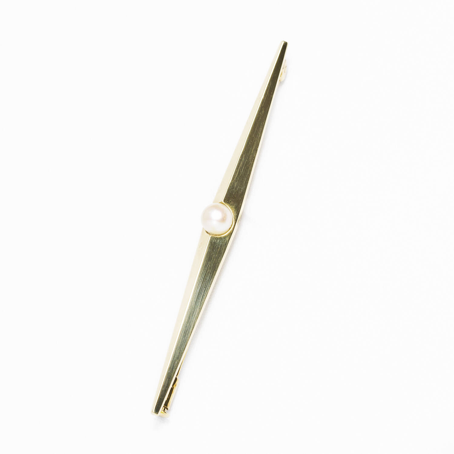 Brosche in 585 Gelbgold mit Zuchtperle (511)