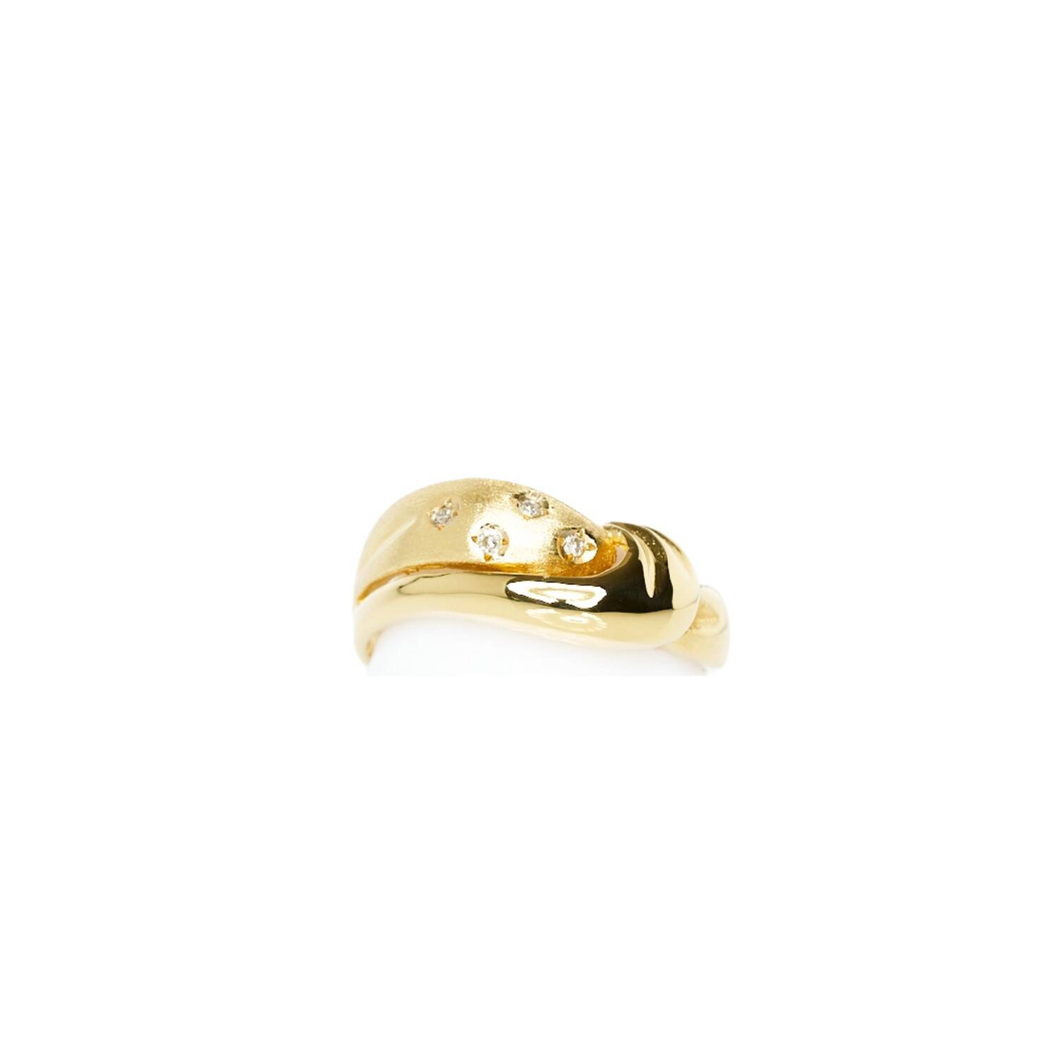 Damenring in 750 Gelbgold mit Brillanten (1708)