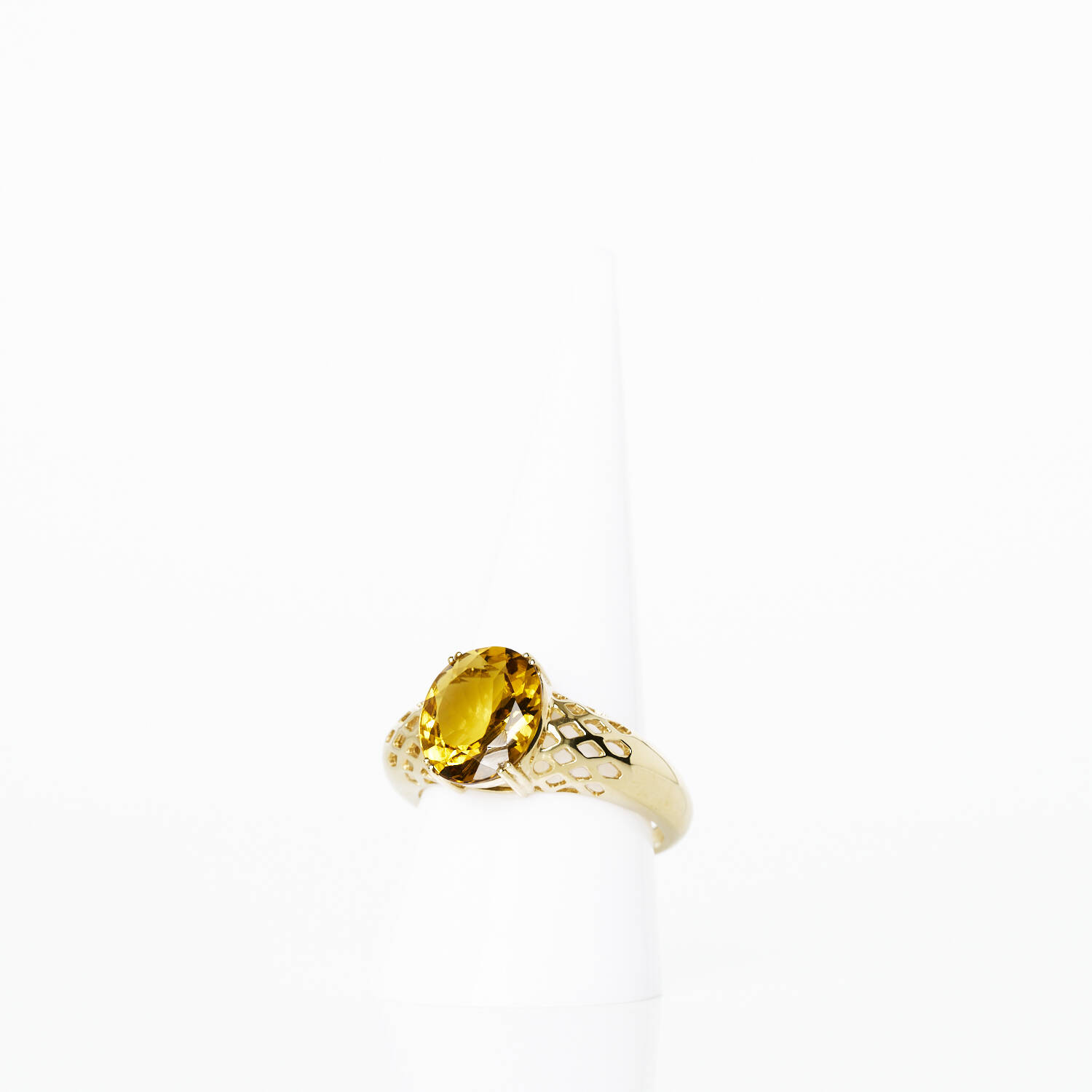 Damenring in 375 Gelbgold mit Citrin (1918)
