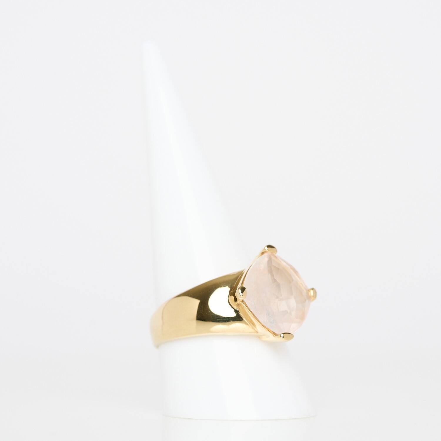 Damenring in 333 Gelbgold mit Rosenquarz (901)