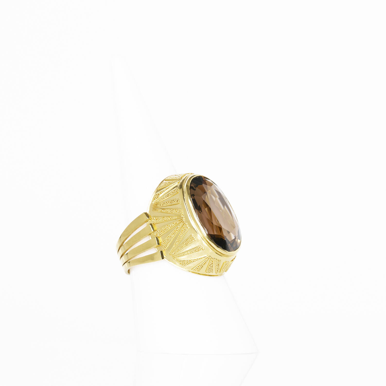 Damenring in 585 Gelbgold mit Rauchquarz (1494)