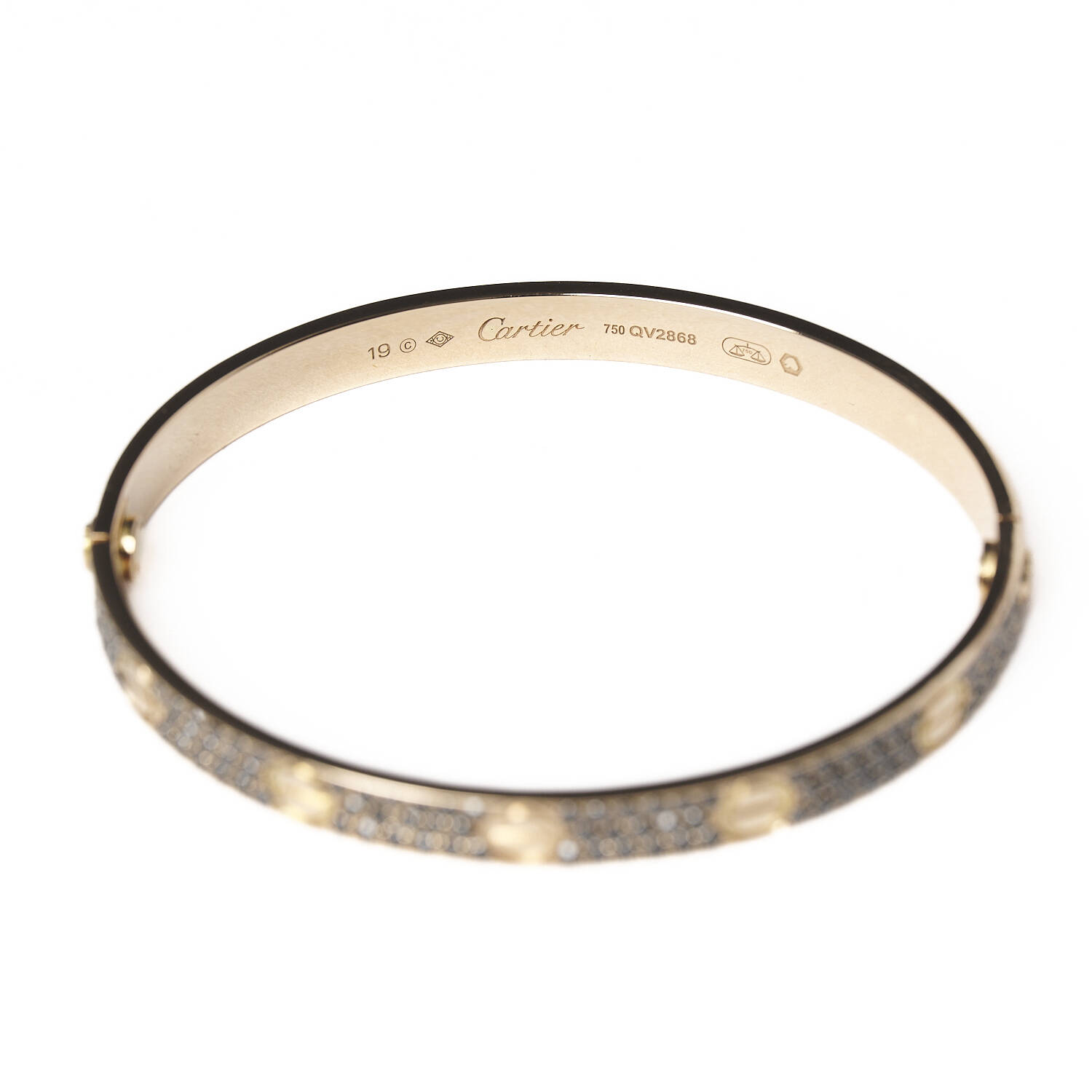 Armreif - Cartier in 750 Rotgold und schwarzen Brillanten Armreif - Cartier in 750 Rotgold und schwarzen Brillanten