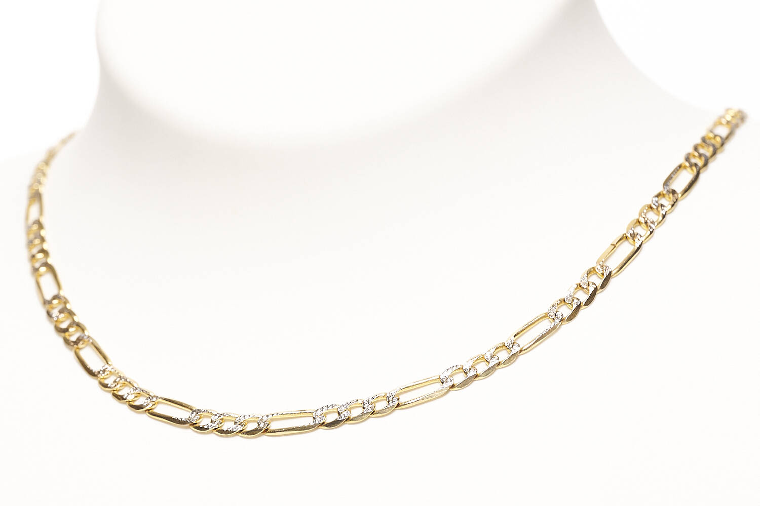 Figarokette in 333 Gelb- und Weißgold (2133)