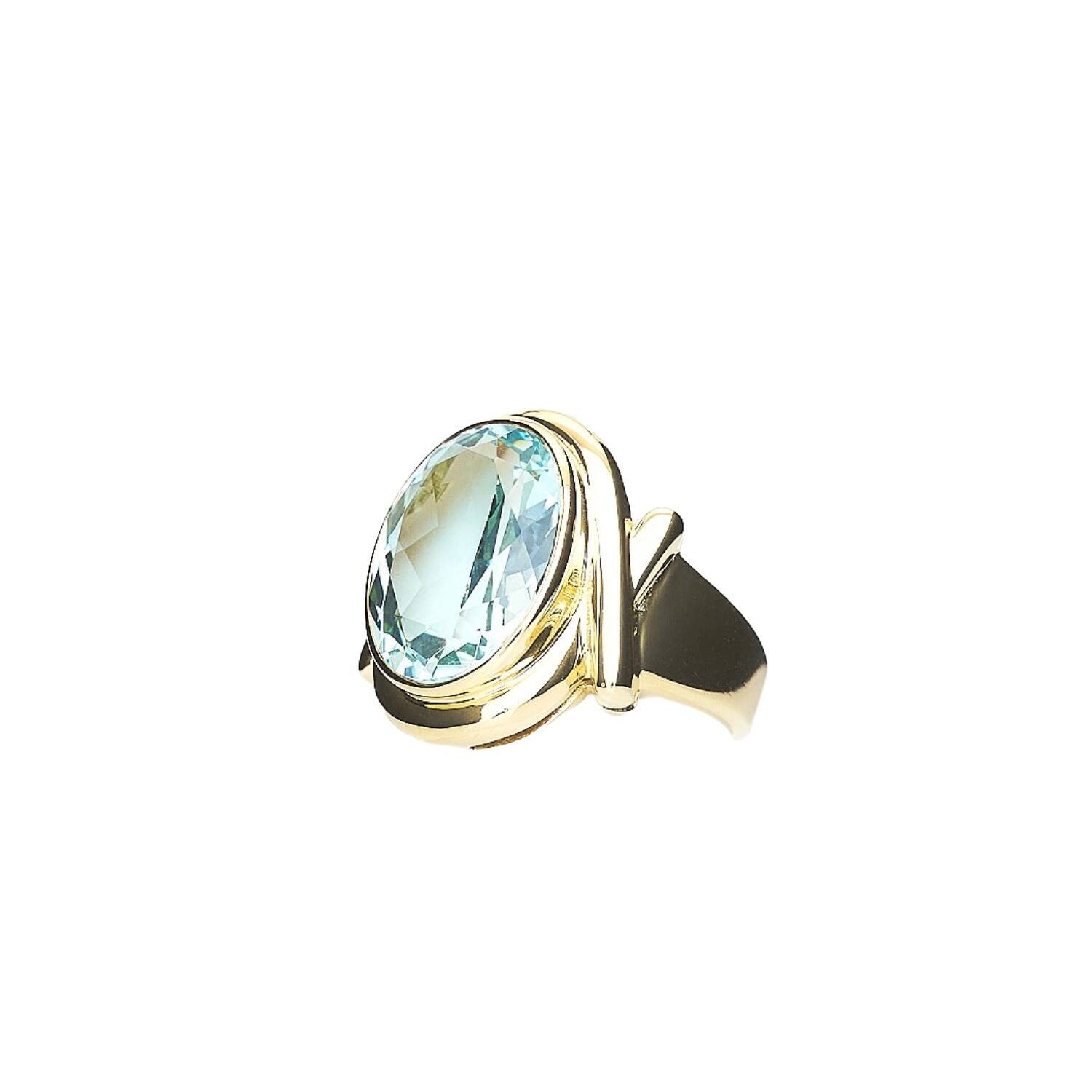 Damenring in 585 Gelbgold mit Aquamarin (1452)