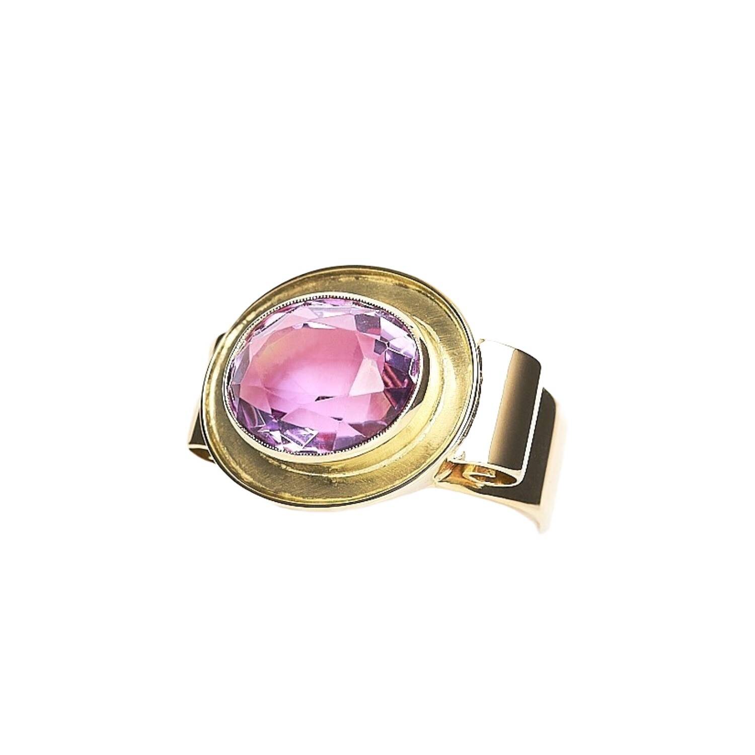 Damenring in 750 Gelbgold mit Amethyst (1397)