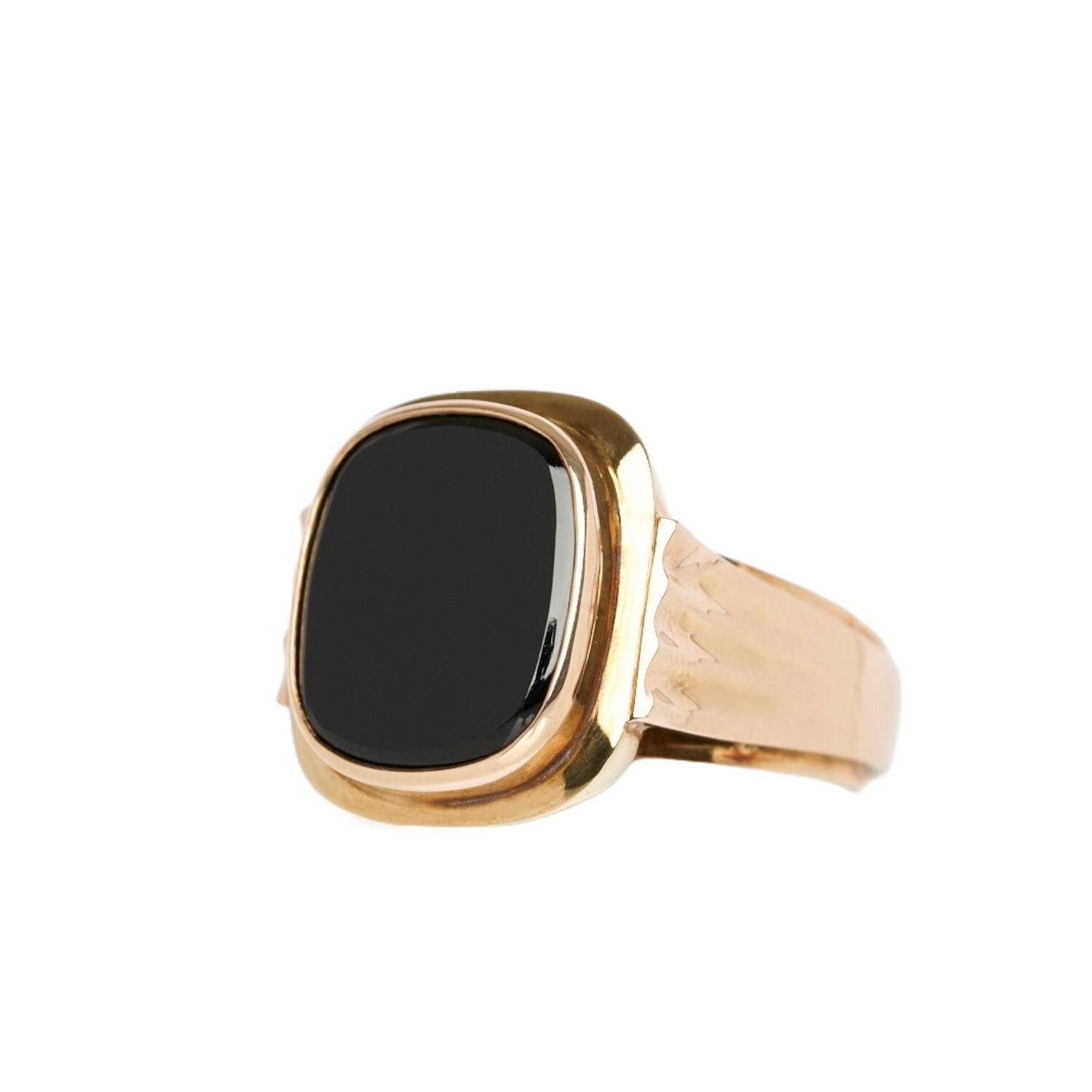 Herrenring in 333 Gelbgold mit Onyx (836)