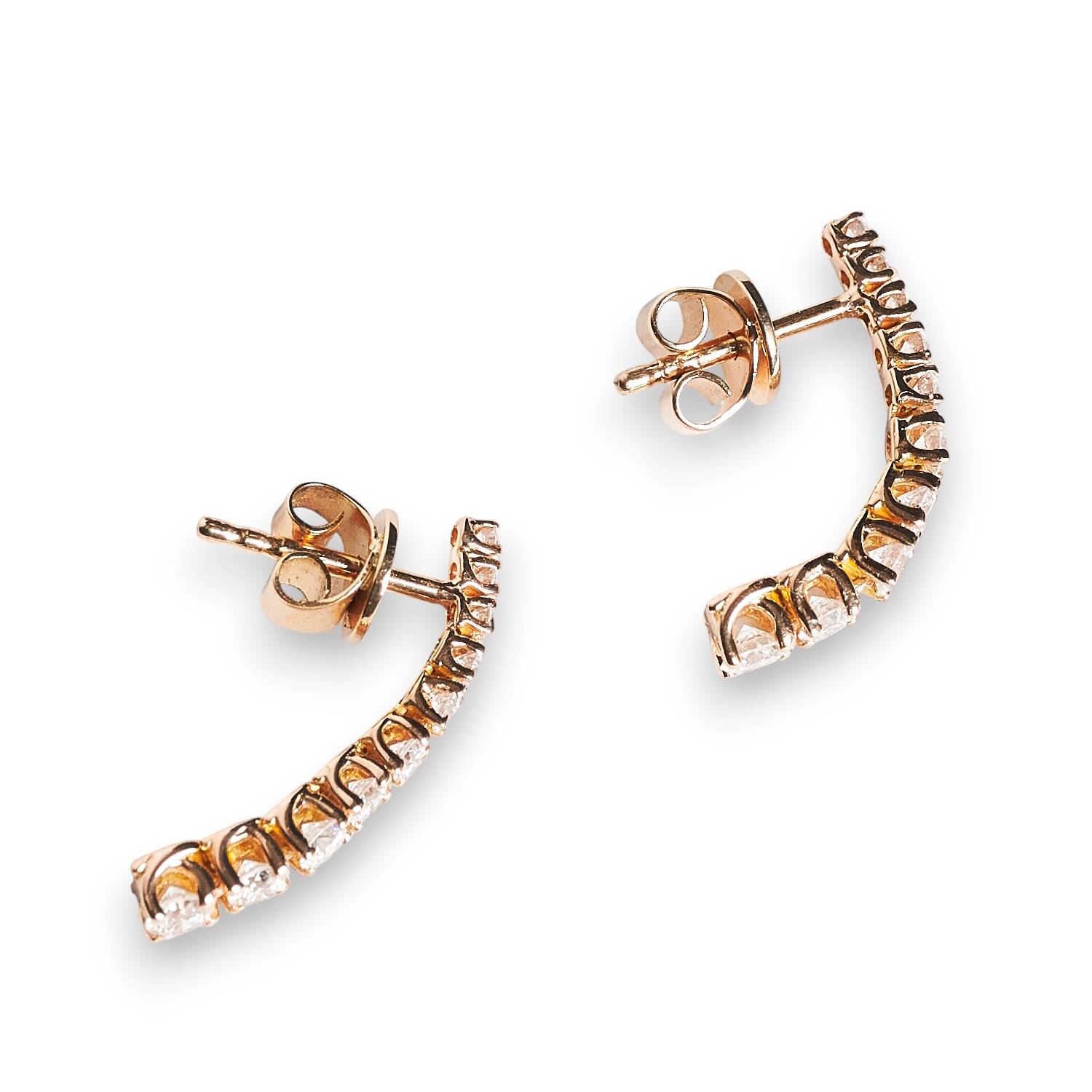 Ohrstecker in 750 Rotgold mit Brillanten