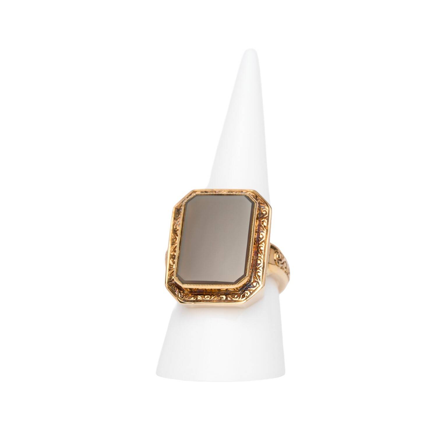 Herrenring in 585 Gelbgold mit Rauchquarz (85)