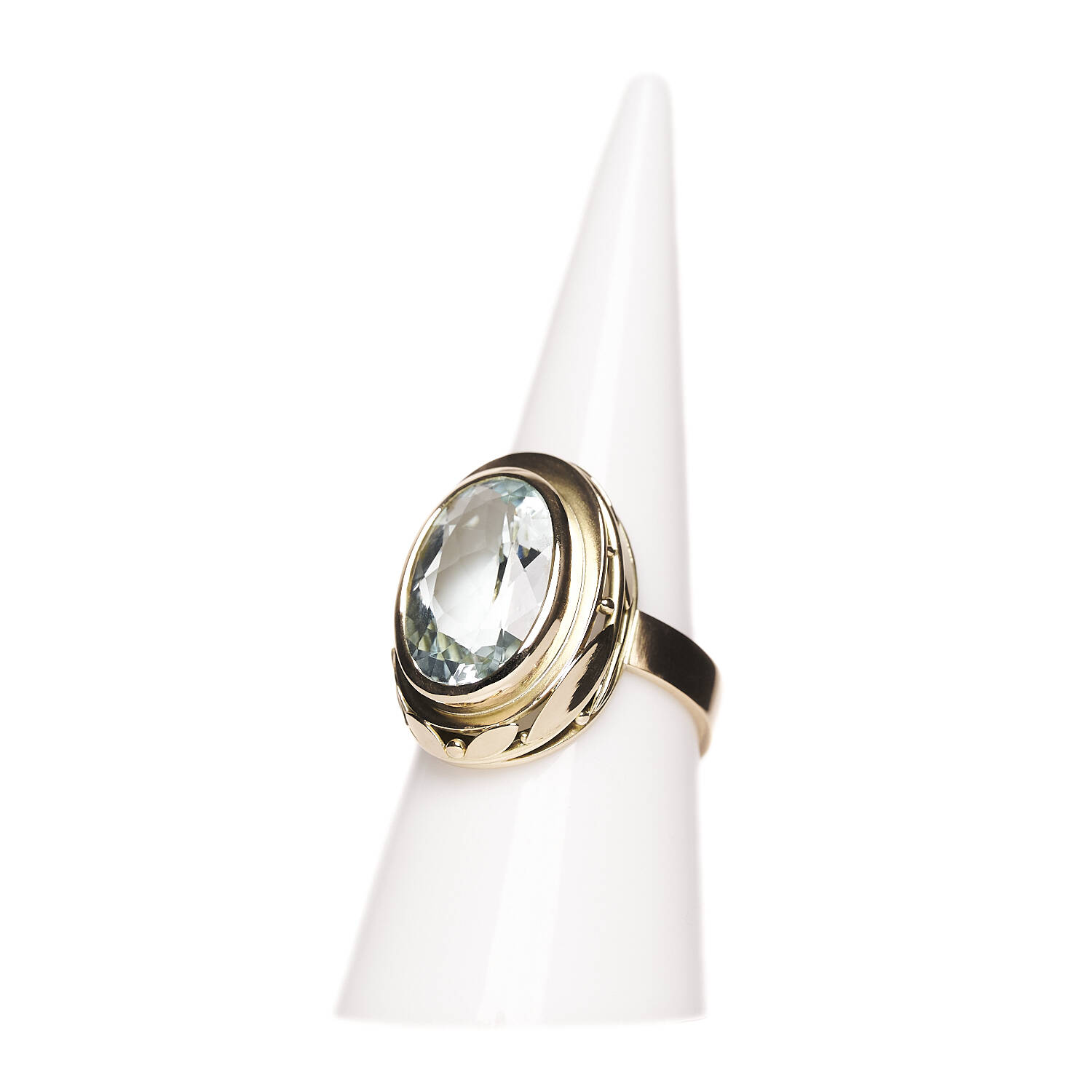 Damenring in 585 Gelbgold mit Aquamarin