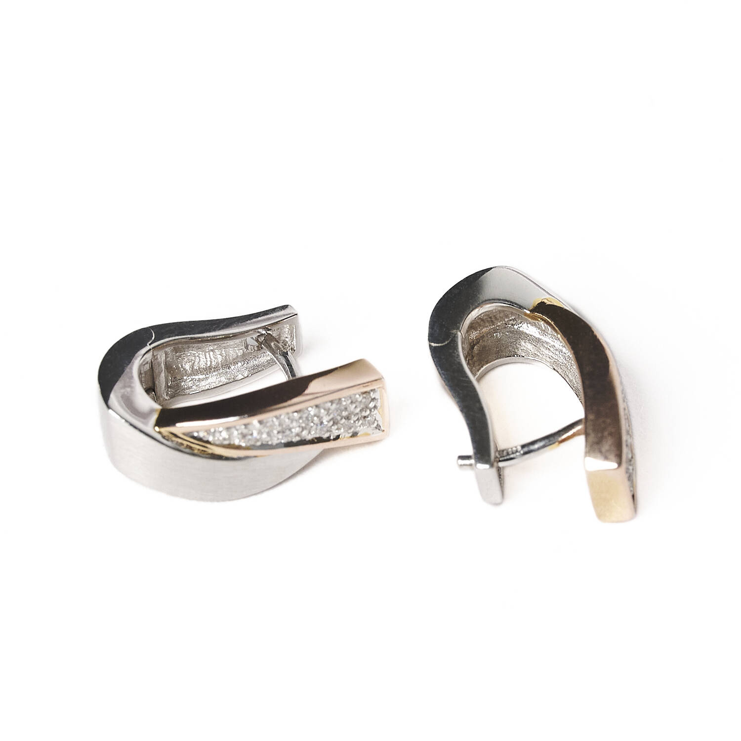 Ohrringe in 585 Gelb- und Weißgold mit Brillanten Ohrringe in 585 Gelb- und Weißgold mit Brillanten