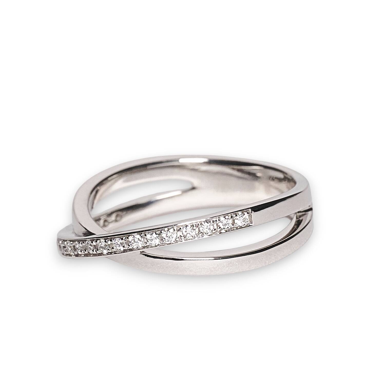 Damenring in 750 Weißgold mit Brillanten