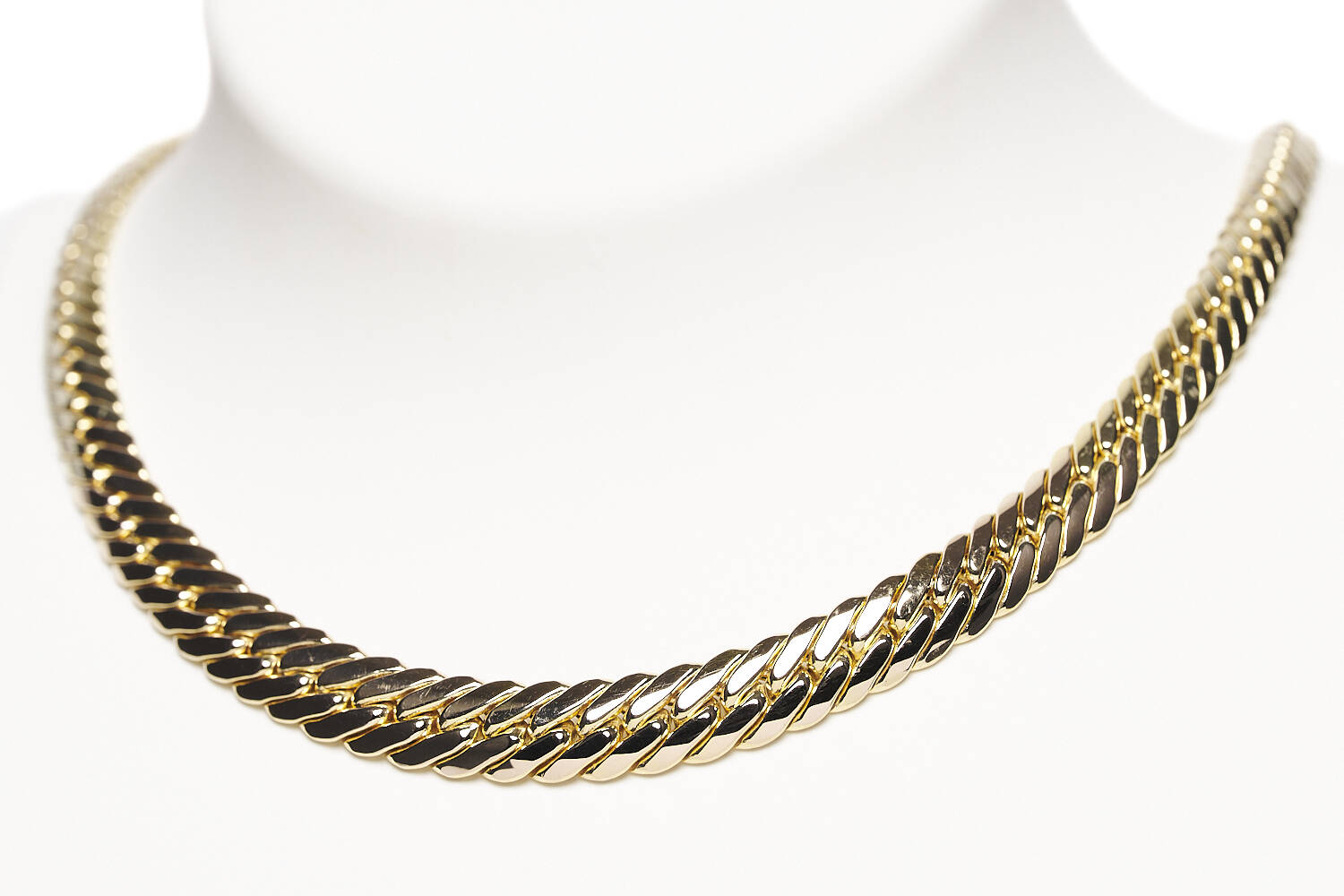 Panzerketten-Collier in 585 Gelbgold mit Verlauf Panzerketten-Collier in 585 Gelbgold mit Verlauf