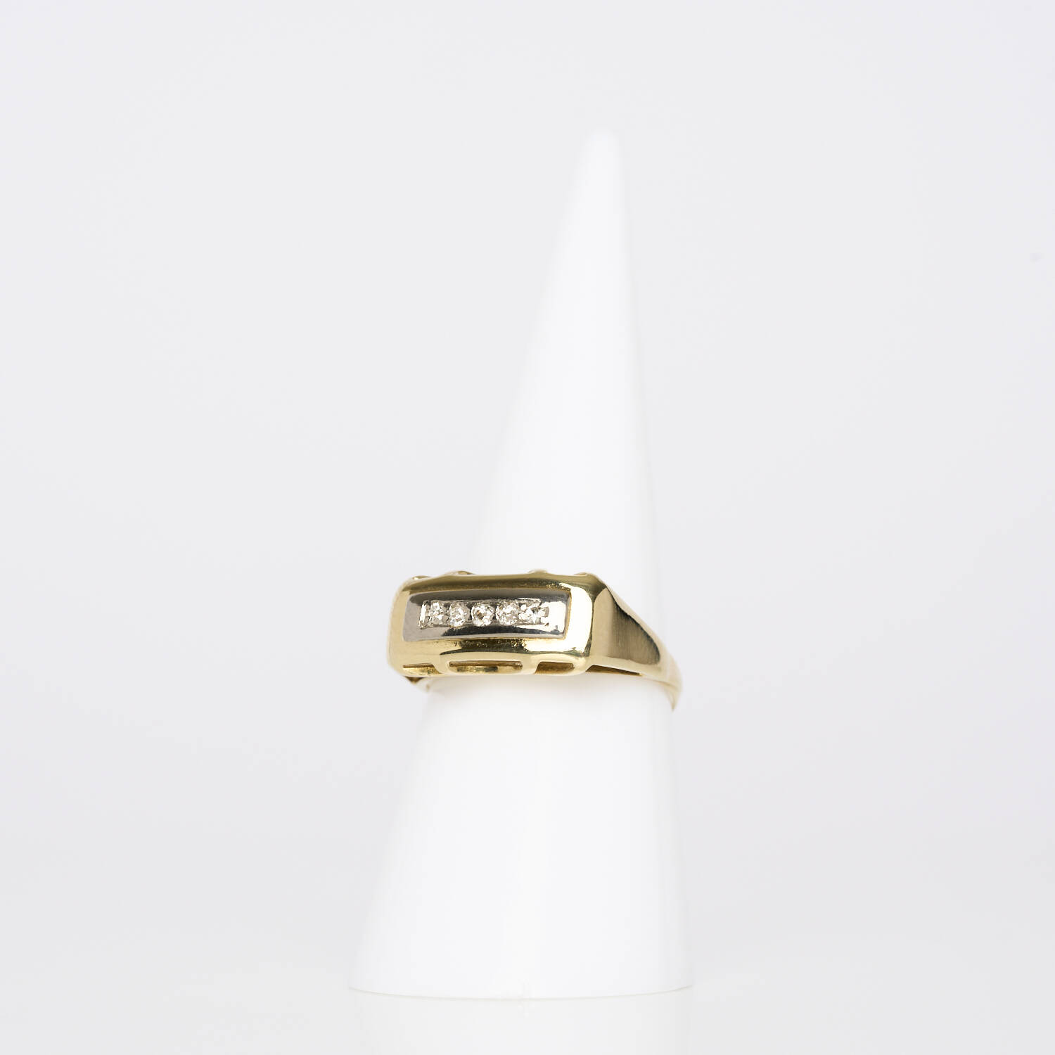 Damenring in 585 Gelbgold mit Brillanten (532)