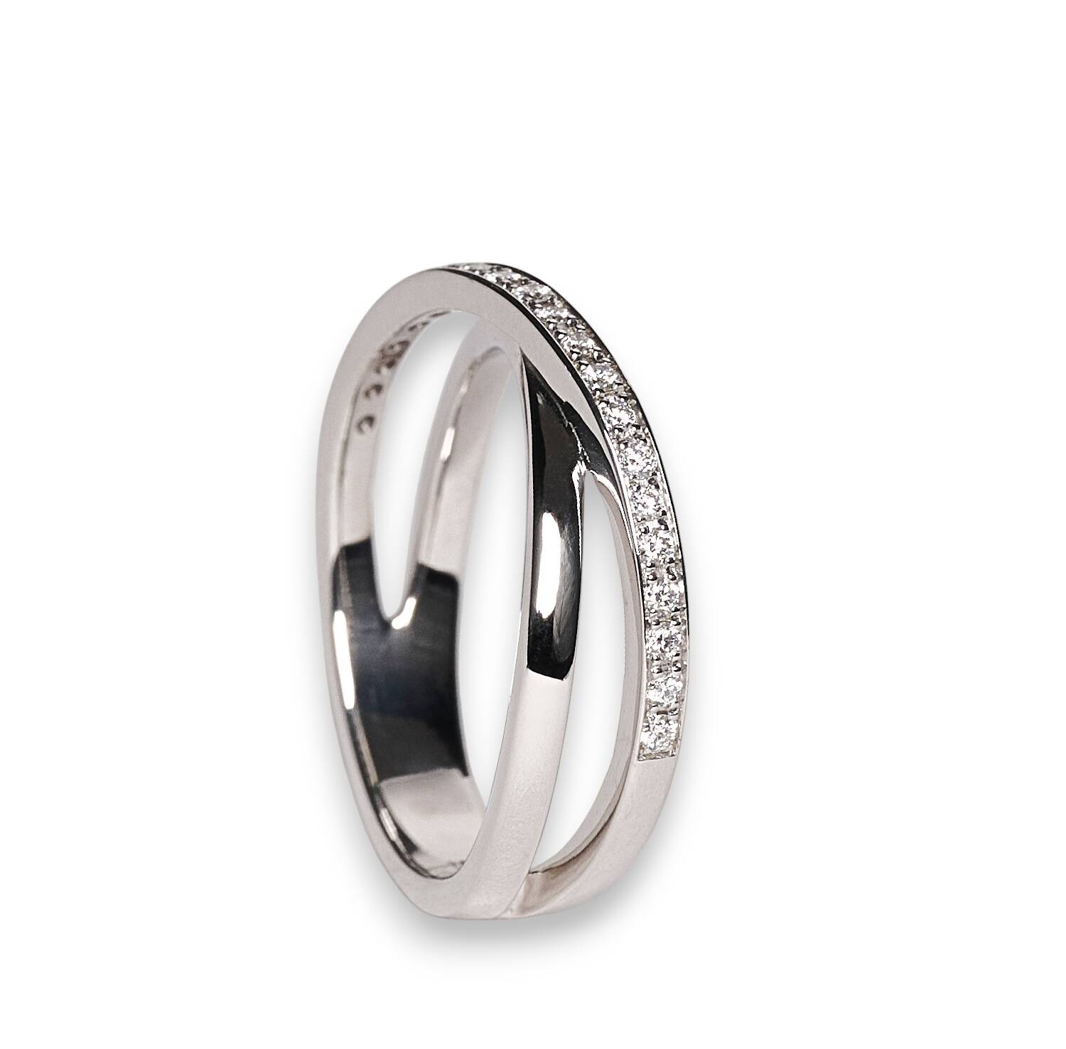 Damenring in 750 Weißgold mit Brillanten