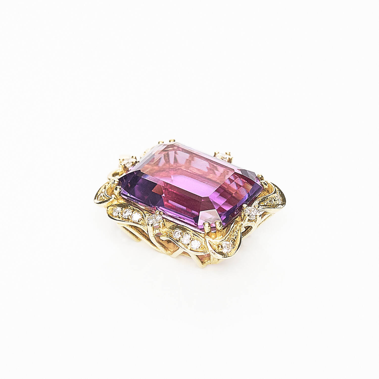 Anhänger in 585 Gelbgold Amethyst und Brillanten