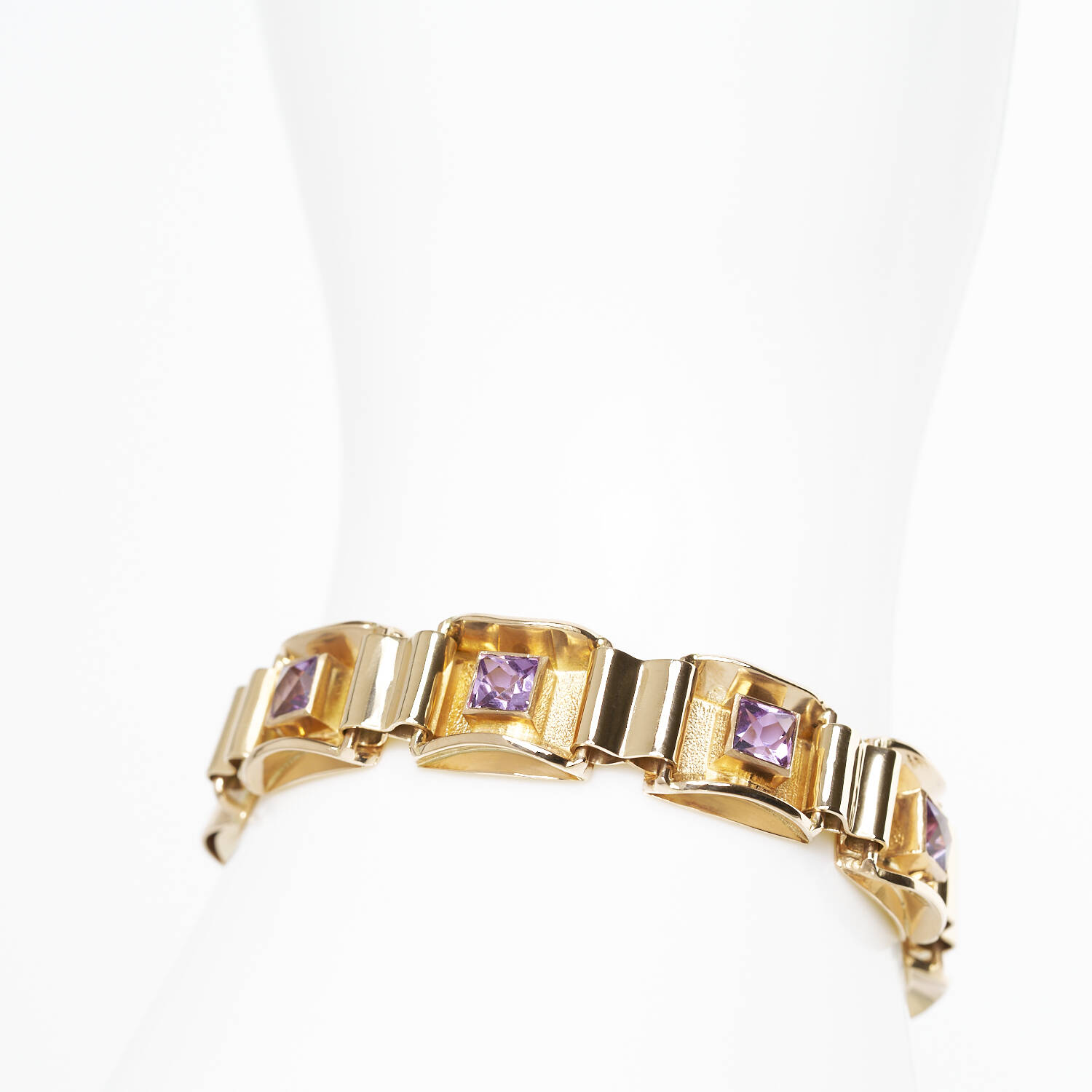 Armband in 585 Gelbgold mit Amethyst (1796)