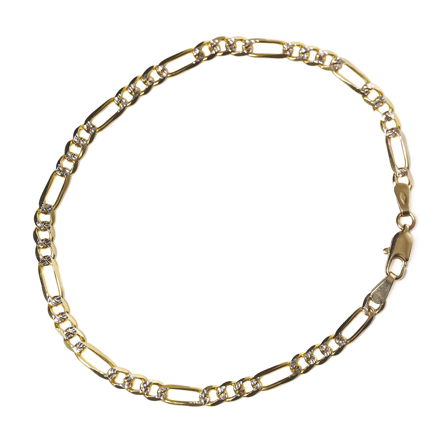Figaroarmband in 333 Gelb- und Weißgold (2132)