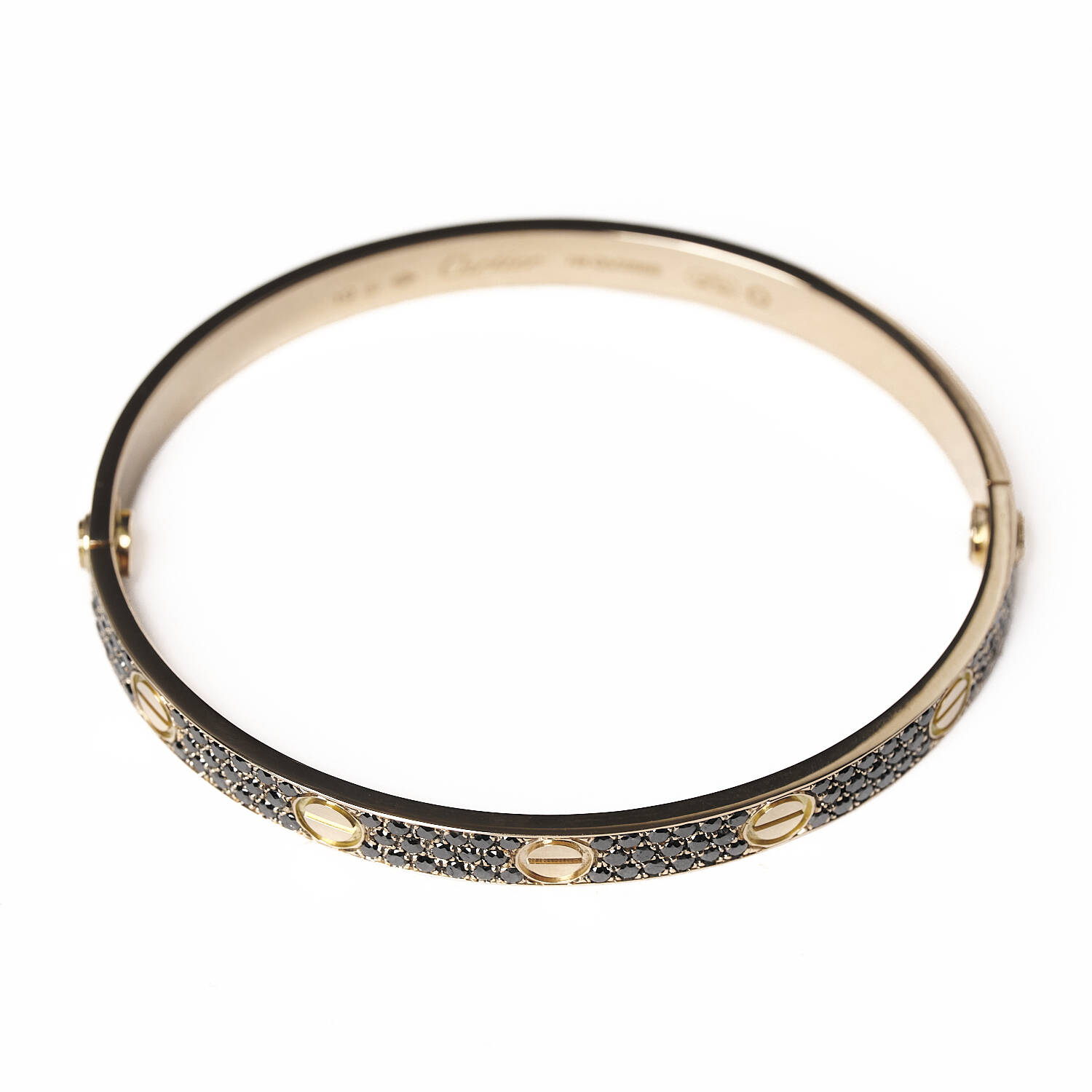 Armreif - Cartier in 750 Rotgold und schwarzen Brillanten Armreif - Cartier in 750 Rotgold und schwarzen Brillanten