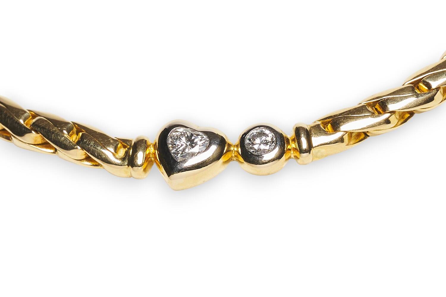 Collier in 750 Gelbgold mit Diamant