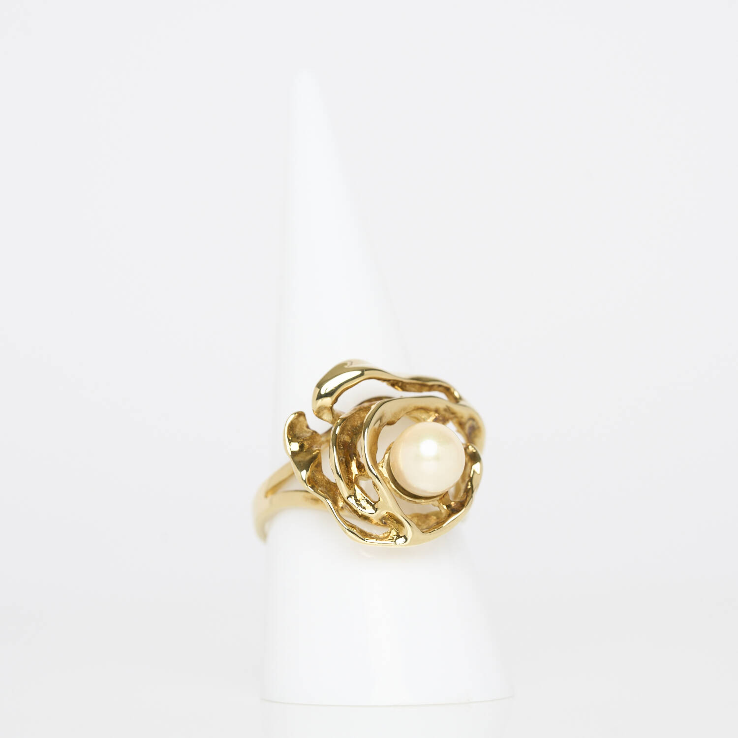 Damenring in 585 Gelbgold mit Zuchtperle (860)